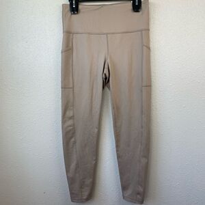 NWT Ideology Tan High Rise 7/8 Length Athletic Leggings Size M